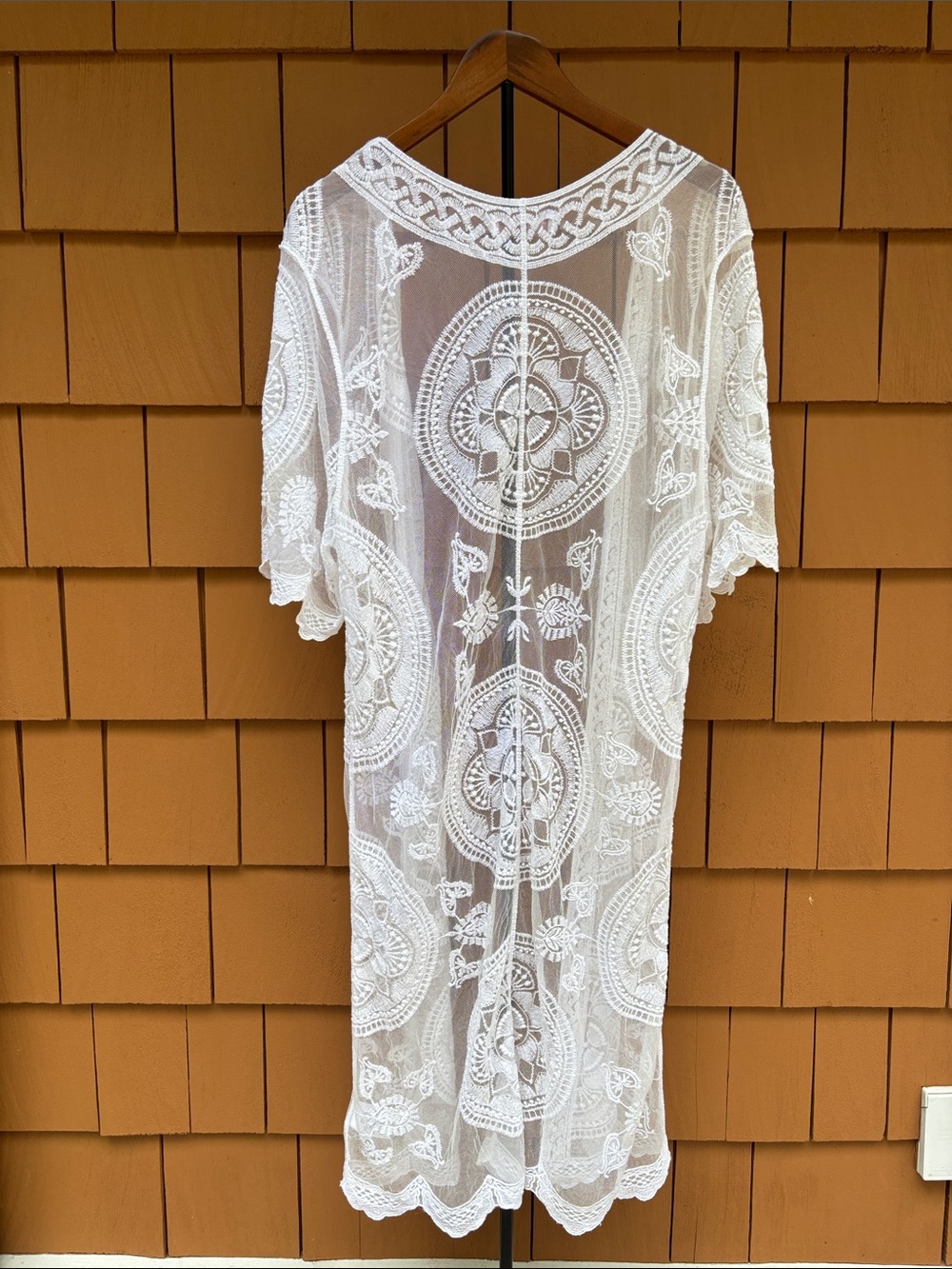 Shyanne | Ivory Lace Kimono Cardigan Coastal Cowgirl Vacation Duster | Size S-M